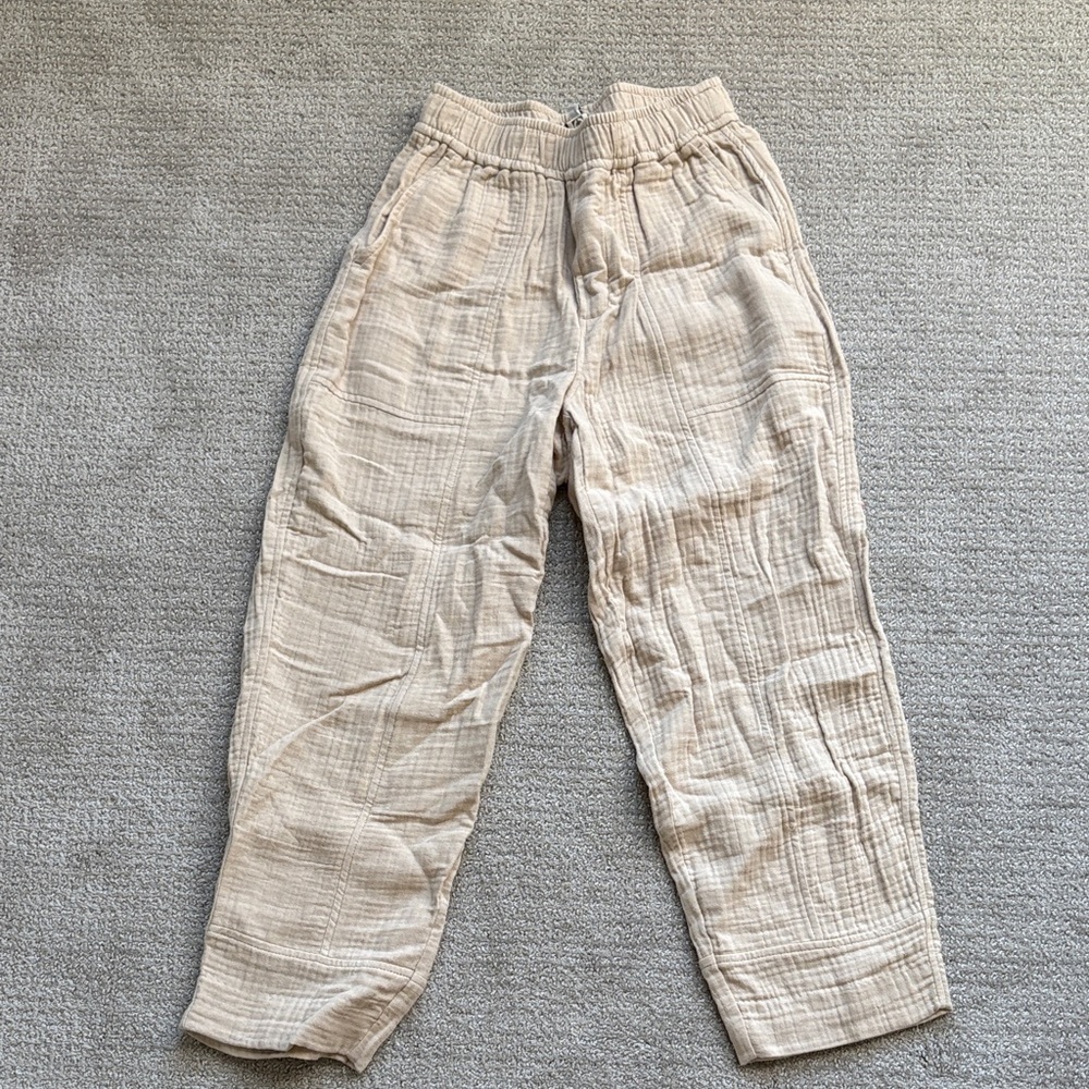Women’s Madewell tan gauze pants. New with tags. Size XS